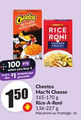 FreshCo Cheetos Mac'N Cheese 165-170 g Rice A Roni 136 - 227 g offer