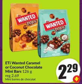 FreshCo ETi Wanted Caramel or Coconut Chocolate Mini Bars 126 g offer