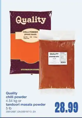 Wholesale Club QUALITY CHILLI POWDER, 4.54 KG OR TANDOORI MASALA POWDER, 5 LB offer