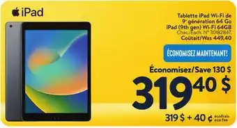 Walmart iPad (9th gen) Wi-Fi 64 GB offer