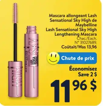 Walmart Maybelline 21 Lash Sensational Sky High Lengthening Mascara offer