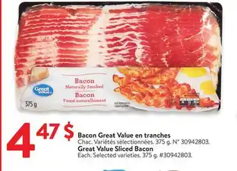 Walmart Great Value Sliced Bacon offer