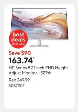 Staples HP Series 5 27 inch FHD Height Adjust Monitor - 527sh offer