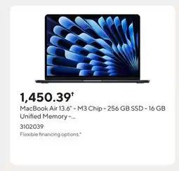 Staples MacBook Air 13.6 - M3 Chip - 256 GB SSD - 16 GB Unified Memory - Midnight - English offer