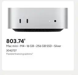 Staples Mac mini - M4 - 16 GB - 256 GB SSD - Silver offer