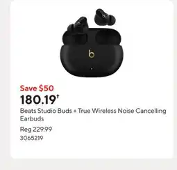 Staples Beats Studio Buds + True Wireless Noise Cancelling Earbuds offer