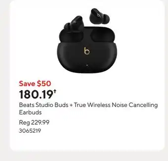 Staples Beats Studio Buds + True Wireless Noise Cancelling Earbuds offer