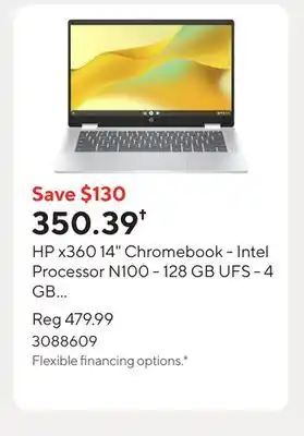 Staples HP x360 14 Chromebook - Intel Processor N100 - 128 GB UFS - 4 GB RAM - Chrome OS offer