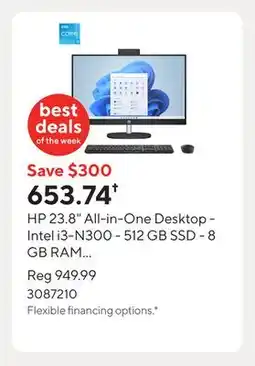 Staples HP 23.8 All-in-One Desktop - Intel i3-N300 - 512 GB SSD - 8 GB RAM - Windows 11 Home offer