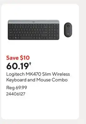 Staples Logitech MK470 Slim Wireless Keyboard and Mouse Combo offer