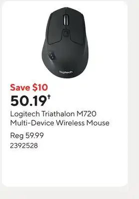 Staples Logitech Triathalon M720 Multi-Device Wireless Mouse offer