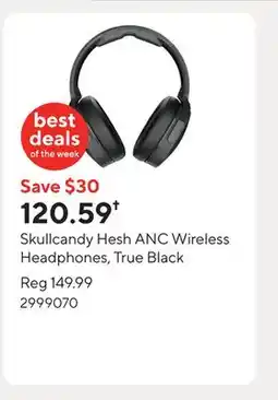 Staples Skullcandy Hesh ANC Wireless Headphones, True Black offer