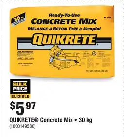 Home Depot QUIKRETE Concrete Mix • 30 kg offer