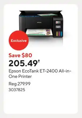 Staples Epson EcoTank ET-2400 All-in-One Printer offer