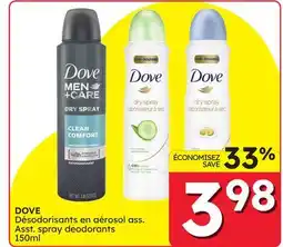 Rossy DOVE Asst. spray deodorants offer