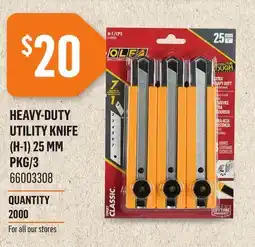 Canac Heavy-Duty Utility Knife (H-1) 25 mm Pkg/3 offer