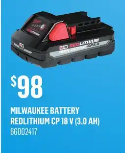 Canac Milwaukee Battery REDLITHIUM CP 18 V (3.0 Ah) offer