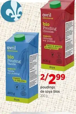 Avril poudings de soya bios offer