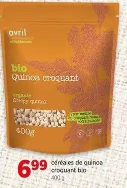 Avril Avril Sélectionné céréales de quinoa croquant bio offer