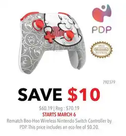 GameStop Rematch Boo-Hoo Wireless Nintendo Switch Controller by PDP offer