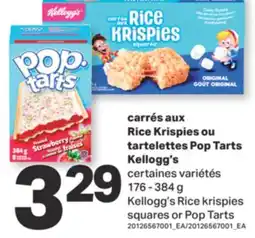 L'Intermarché CARRÉS AUX RICE KRISPIES OU TARTELETTES POP TARTS, 176 - 384 g offer