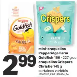 L'Intermarché MINI-CRAQUELINS GOLDFISH 156 - 227 G OU CRAQUELINS CRISPERS, 145 offer