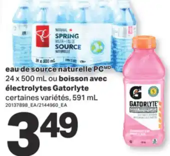 L'Intermarché EAU DE SOURCE NATURELLE 24 X 500 ML OU BOISSON AVEC ÉLECTROLYTES, 591 mL offer