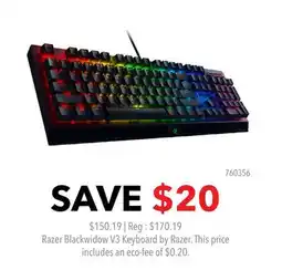 GameStop Razer Blackwidow V3 Keyboard by Razer offer