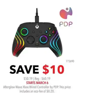 GameStop Afterglow Wave Xbox Wired Controller by PDP offer