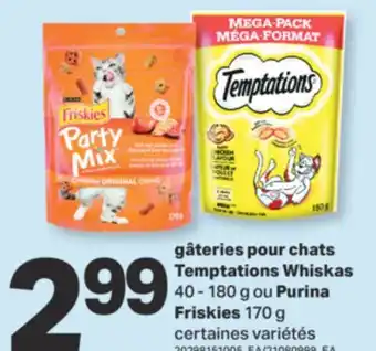 L'Intermarché GÂTERIES POUR CHATS TEMPTATIONS WHISKAS, 40 - 180 G OU FRISKIES, 170 G offer