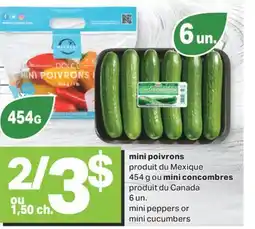 L'Intermarché MINI POIVRONS 454 G OU MINI CONCOMBRES 6 UN offer