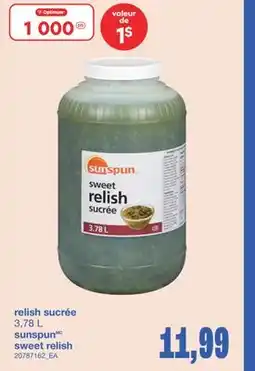 Wholesale Club RELISH SUCRÉE, 3,78 L offer