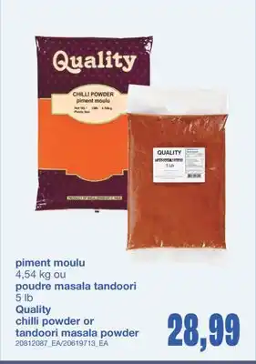 Wholesale Club PIMENT MOULU, 4,54 KG OU POUDRE MASALA TANDOORI, 5 LB offer