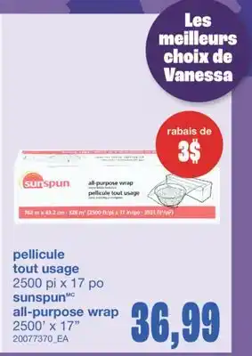 Wholesale Club PELLICULE TOUT USAGE, 2500 pi x 17 po offer