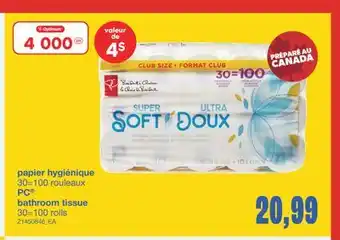 Wholesale Club PAPIER HYGIÉNIQUE, 30=100 ROULEAUX offer