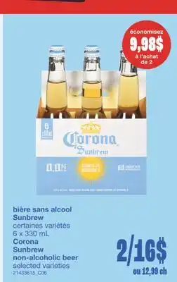 Wholesale Club BIÈRE SANS ALCOOL SUNBREW, 6 x 330 mL offer