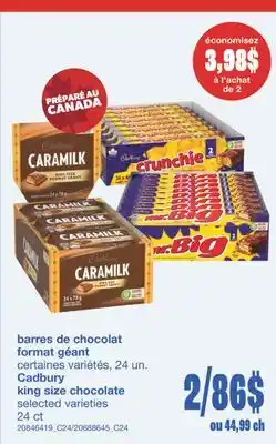 Wholesale Club BARRES DE CHOCOLAT FORMAT GÉANT, 24 un offer