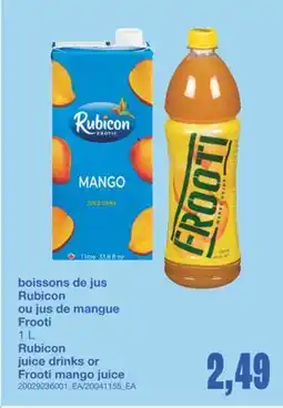 Wholesale Club BOISSONS DE JUS RUBICON OU JUS DE MANGUE FROOTI, 1 L offer