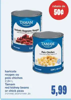 Wholesale Club HARICOTS ROUGES OU POIS CHICHES 2,84 L offer