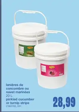 Wholesale Club LANIÈRES DE CONCOMBRE OU NAVET MARINÉES, 20 L offer