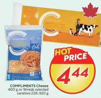 Sobeys Compliments cheese or shreds offer