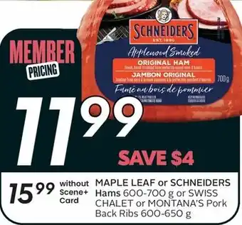 Sobeys Maple leaf or schneiders offer