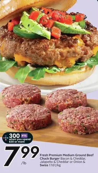 Sobeys Fresh Premium Medium Ground Beef Chuck Burger offer