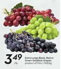 Sobeys Extra Large Black, Red or Green Seedless Grapes offer