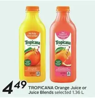 Sobeys Tropicana orange juice or juice blends offer