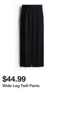 H&M Wide-Leg Twill Pants offer