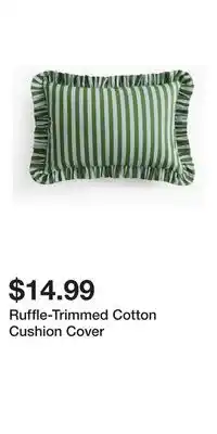 H&M Ruffle-Trimmed Cotton Cushion Cover offer