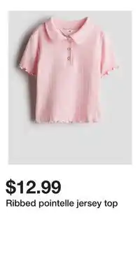 H&M Ribbed pointelle jersey top offer