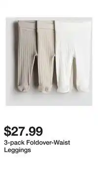 H&M 3-pack Foldover-Waist Leggings offer