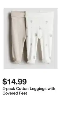 H&M 2-pack Cotton Leggings with Covered Feet offer